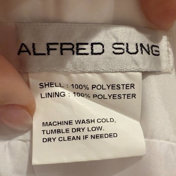 ALFRED SUNG Pearl & Bow Detail Strapless Cocktail Minidress - Picture 5 of 6